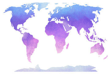 digital drawing world map all countries globe in pastel colors as if watercolor