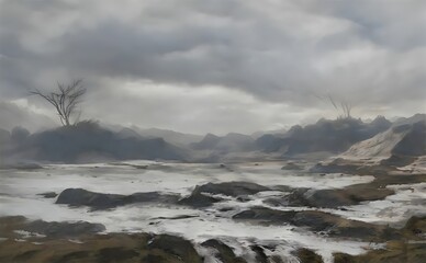 Fototapeta premium storm clouds over the rocky mountains