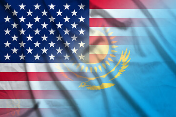 USA and Kazakhstan state flag transborder contract KAZ USA