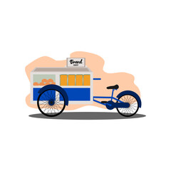 Indonesian bread hawker cart vector illustration