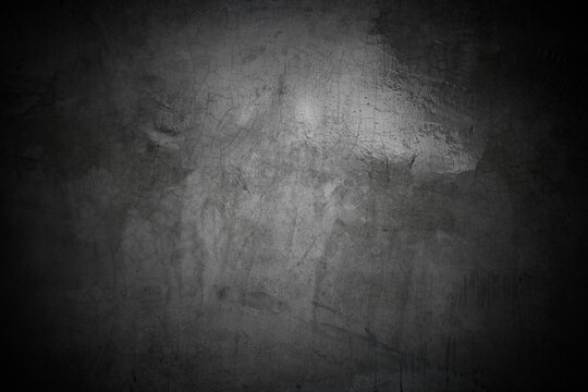 Old wall texture cement dark black gray  background abstract grey color design are light with white gradient background.