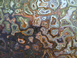 Polished Stone Shapes Abstract Movement Background. Computer-generated image reminiscent of gemstone or polished rock shapes. Rendered from a photo of a cypress tree in tannin water.