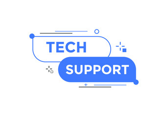 Tech Support text label banner. Web template promotion. Sign icon label
