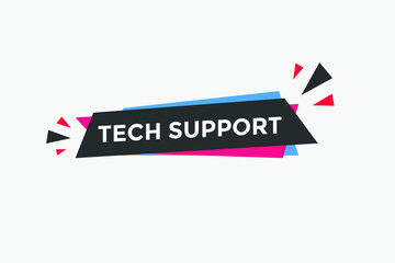 Colorful web banner template Tech Support text. Social media design template

