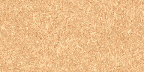 Seamless compressed wood particle board background texture. Tileable light brown pressed redwood, pine or oak fiberboard, plywood or OSB Oriented strand board backdrop pattern. 3D Rendering. .