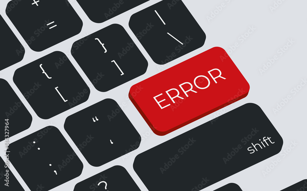 Aufkleber error keyboard keys button close-up, internet concept. keyboard keys icon button