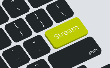 Computer keyboard key with key stream. Keyboard keys icon button