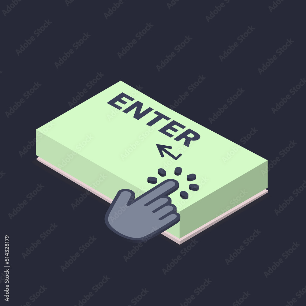 Fototapete 3d keyboard buttons enter. click key on laptop keyboard