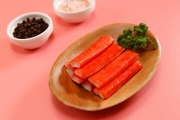 Crab stick on the table