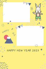 フォトフレーム　年賀状　うさぎ　2023