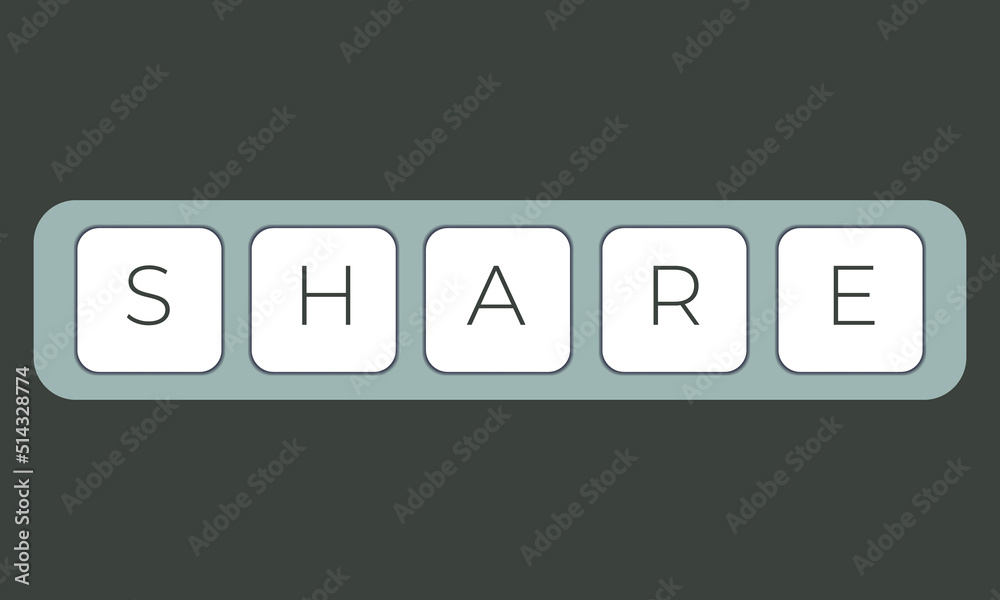 Aufkleber share keyboard keys button close-up. keyboard keys icon button vector