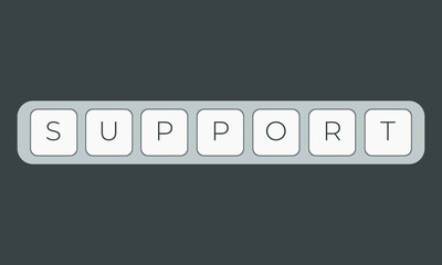 Computer keyboard key with key support. Keyboard keys icon button