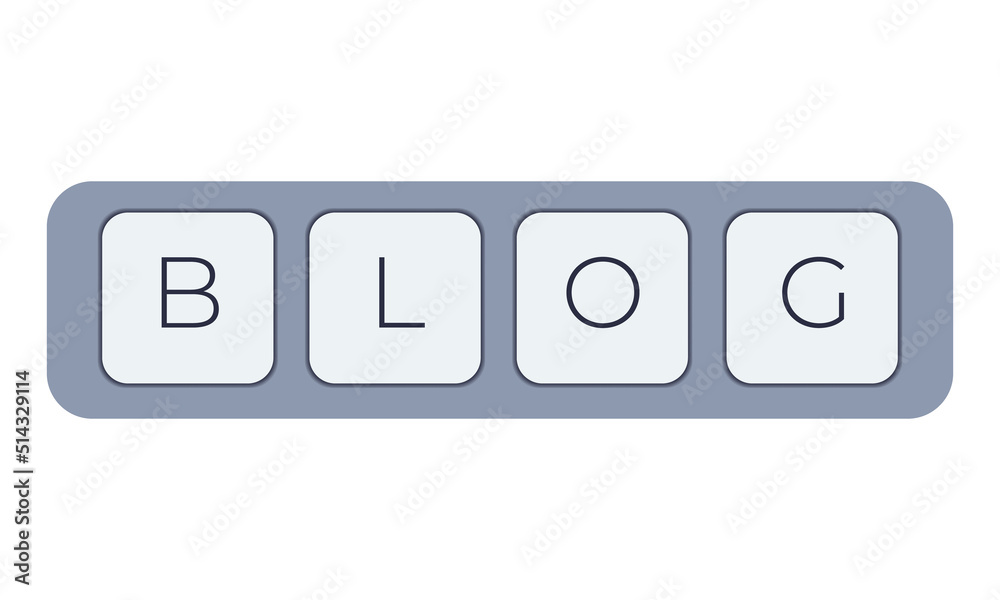 Leinwandbilder Computer keyboard key with key blog. Keyboard keys icon button