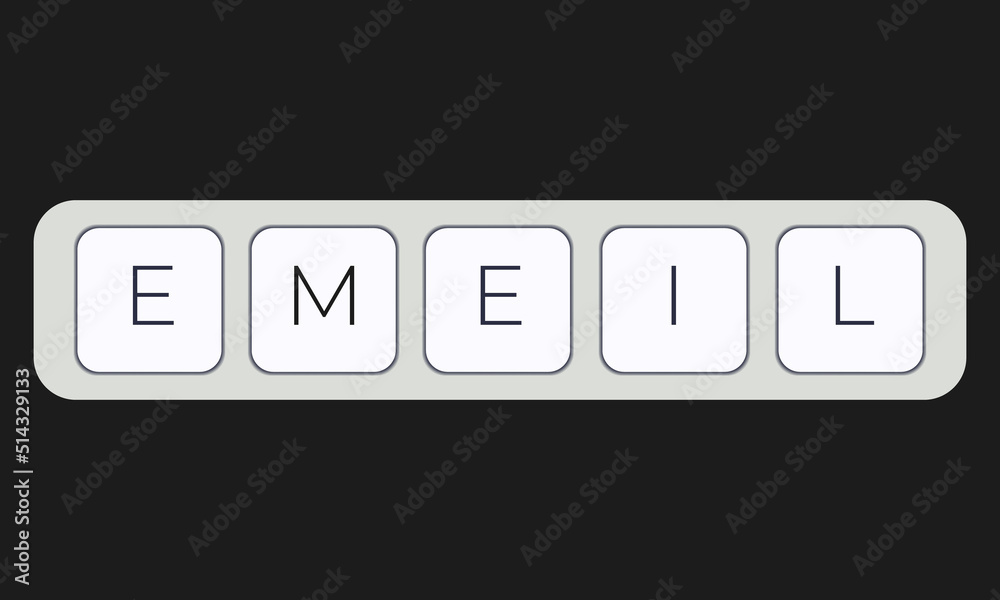 Poster Computer keyboard key with key email. Keyboard keys icon button