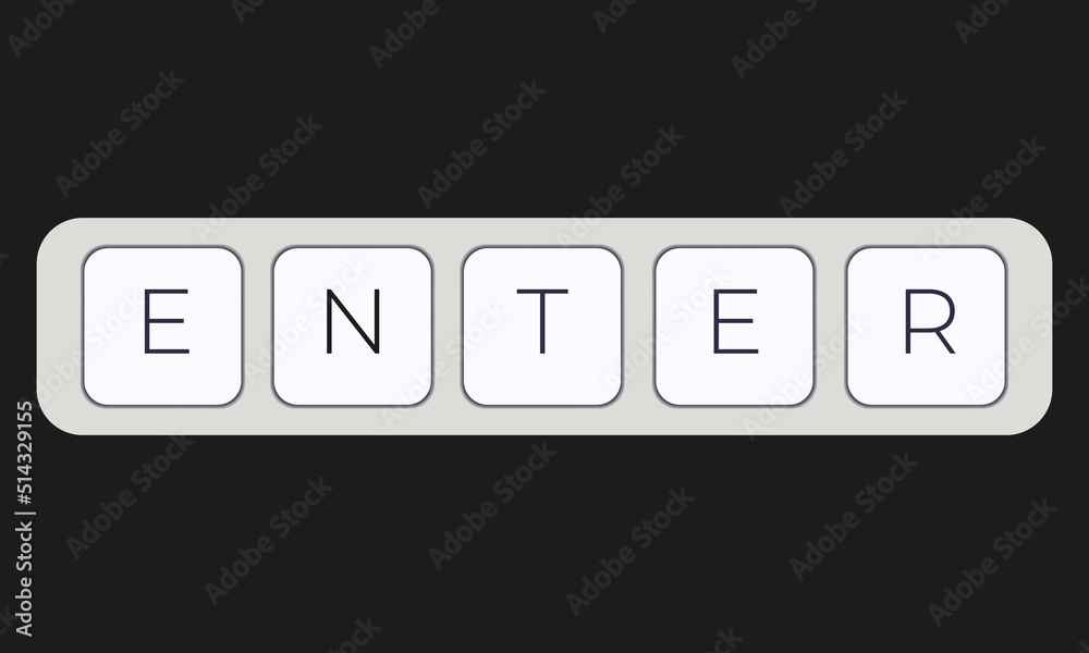 Aufkleber Computer keyboard key with key enter. Keyboard keys icon button