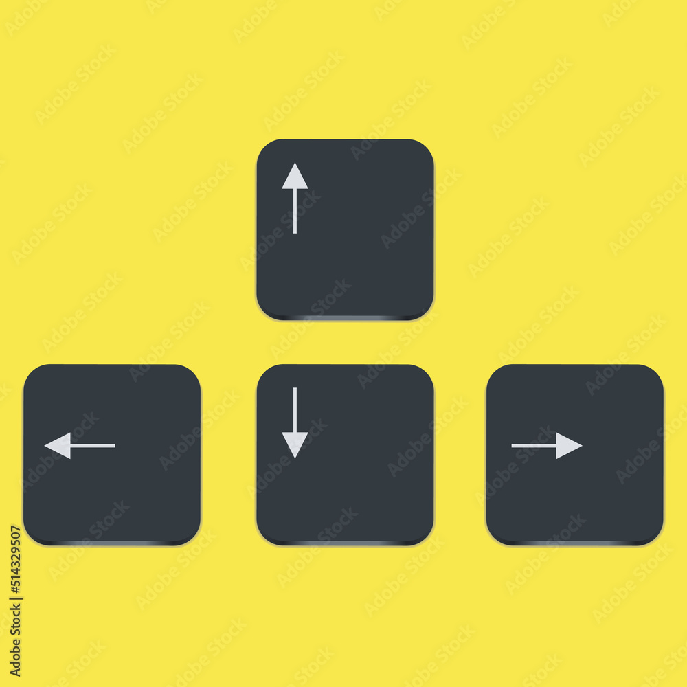 Leinwandbilder computer gamer keyboard, wasd keys, vector illustration. wasd keys, game control keyboard buttons. g