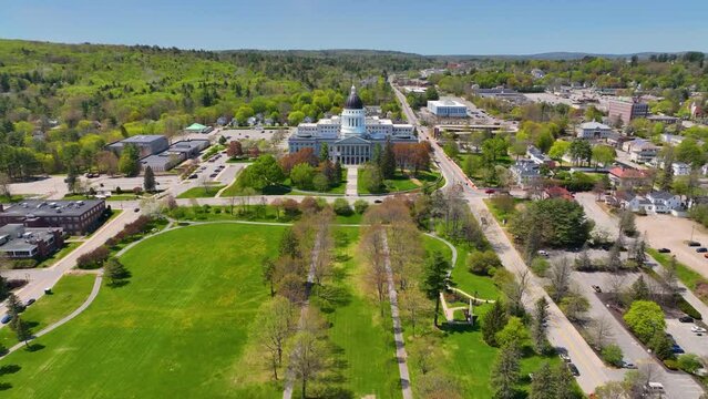 Maine State House is the capitol building of Maine in historic downtown of Augusta, Maine ME, USA.&nbsp;