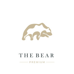 Simple and elegant bear illustration logo
