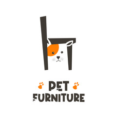Cat animal furniture illustration logo