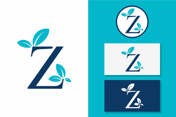 letter Z leaf logo icon design vector