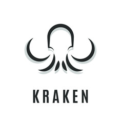 Obraz premium Simple illustration logo of the lines that make up the kraken