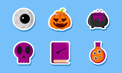 Halloween Holiday and Scary Theme Sticker Design 