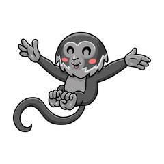 Cute black spider monkey cartoon posing