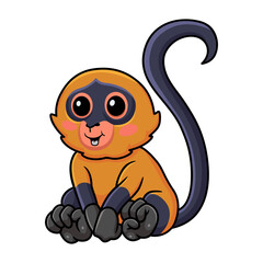 Cute spider monkey cartoon sitting