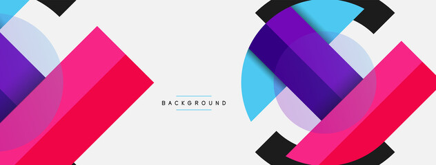 Round geometric shapes lines and circles. Vector template for wallpaper banner background or landing page