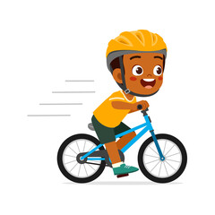 little kid ride bike and wear helmet © Colorfuel Studio