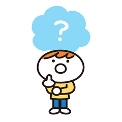 疑問を持つ子供のイラスト