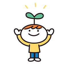 才能の芽がでる子供のイラスト