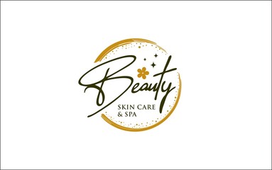 Illustration graphic vector of beauty skin care with woman inside style logo design template