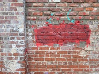 Brick Wall Texture with Graffiti 