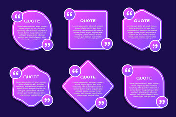quote box frame bubble speech modern color set premium vector template collection