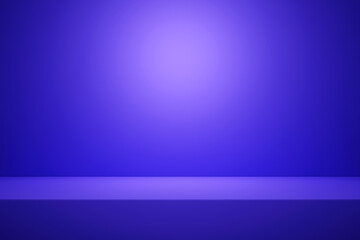 3d illustration empty room with purple  walls under white light