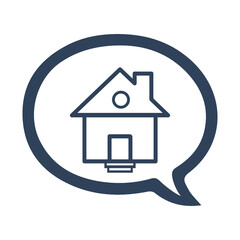 Apartment, building, message bubble icon