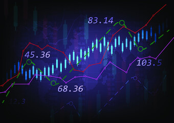 Digital screen stock market finance figures business graph background