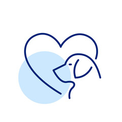 Dog love. Pet care icon. Pixel perfect, editable stroke line art