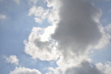 隠れた太陽、逆光の雲
