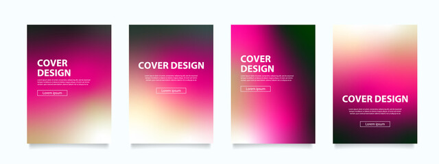 抽象的なピンクとオレンジのグラデーションのベクターカバーデザインセット。ビジネスのパンフレット、カード、ポスターなどの背景として。