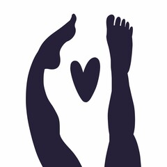 Silhouette of legs raised up