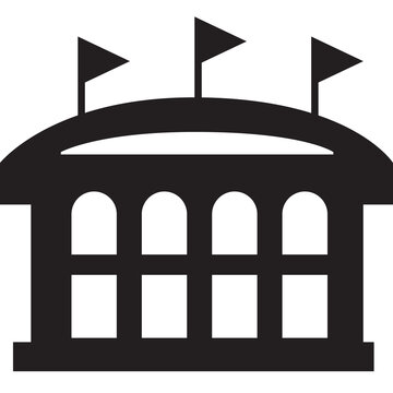 recommend clip art: event center icon on white background. arena sign. flat style.