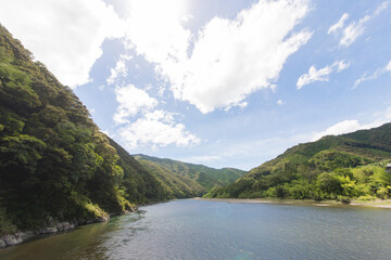 the river in the mountains