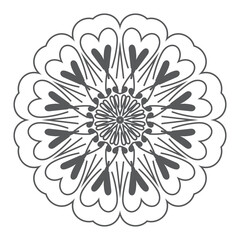 Fototapeta premium Mandala ornament outline doodle hand-drawn illustration. Vector henna tattoo style, can be used for textile, coloring books, phone case print, greeting cards