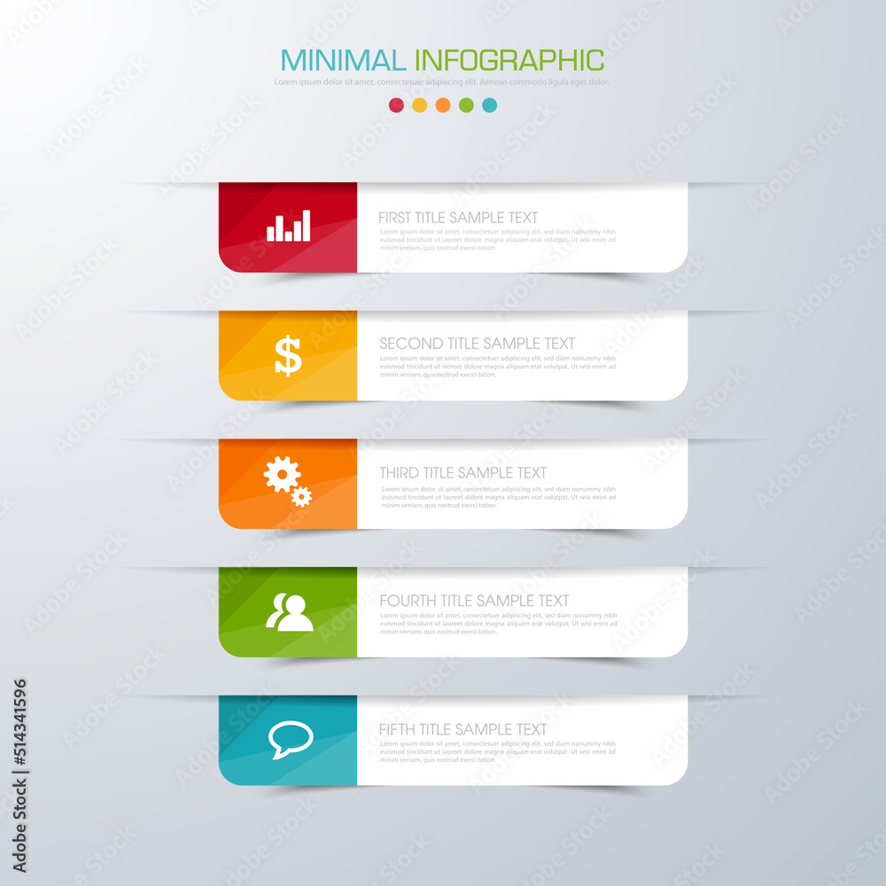Wall mural business infographic template the concept is circle option step with full color icon can be used for