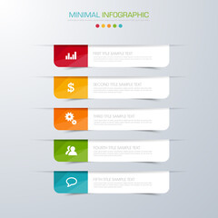 Business infographic template the concept is circle option step with full color icon can be used for diagram infograph chart business presentation or web , Vector design element illustration