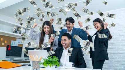 asian people happy with money