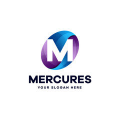 Abstract Letter M Gradient Logo