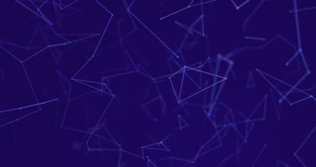 Digital image of network of connections against purple background